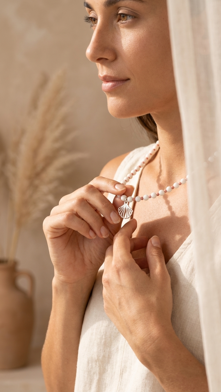 דוגמנית עונדת תכשיט פרימיום של Shaya Jewelry